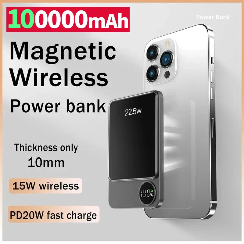 Magnetic Wireless Power Bank for All Devices