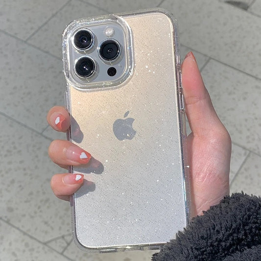 Luxury Clear Glitter Case For iPhone 16 15 14 13 12 11 Pro Max X XS Max XR 7 8 Plus Soft Transparent Silicone Cover